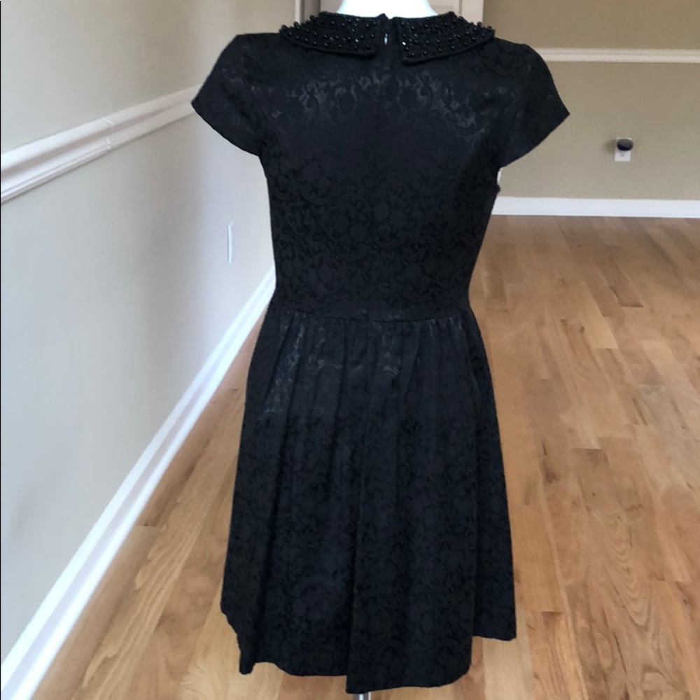 kensie black dress with beaded collar - Picture 2 of 3